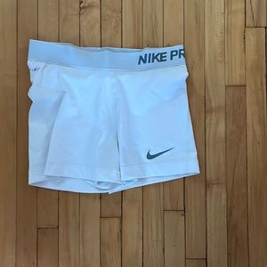 White Nike Compression Shorts